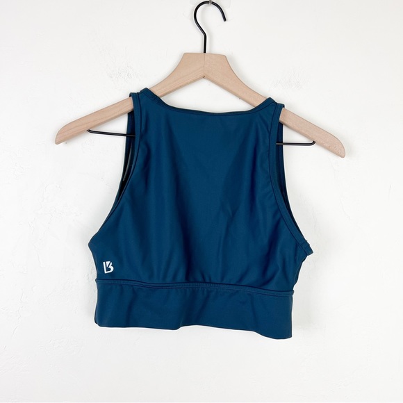 BuffBunny Viva La Vibe Mesh Medium High Impact Sports Bra Top in Cerulean Teal - Picture 6 of 9